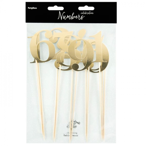 Cake Topper - Golden Numbers